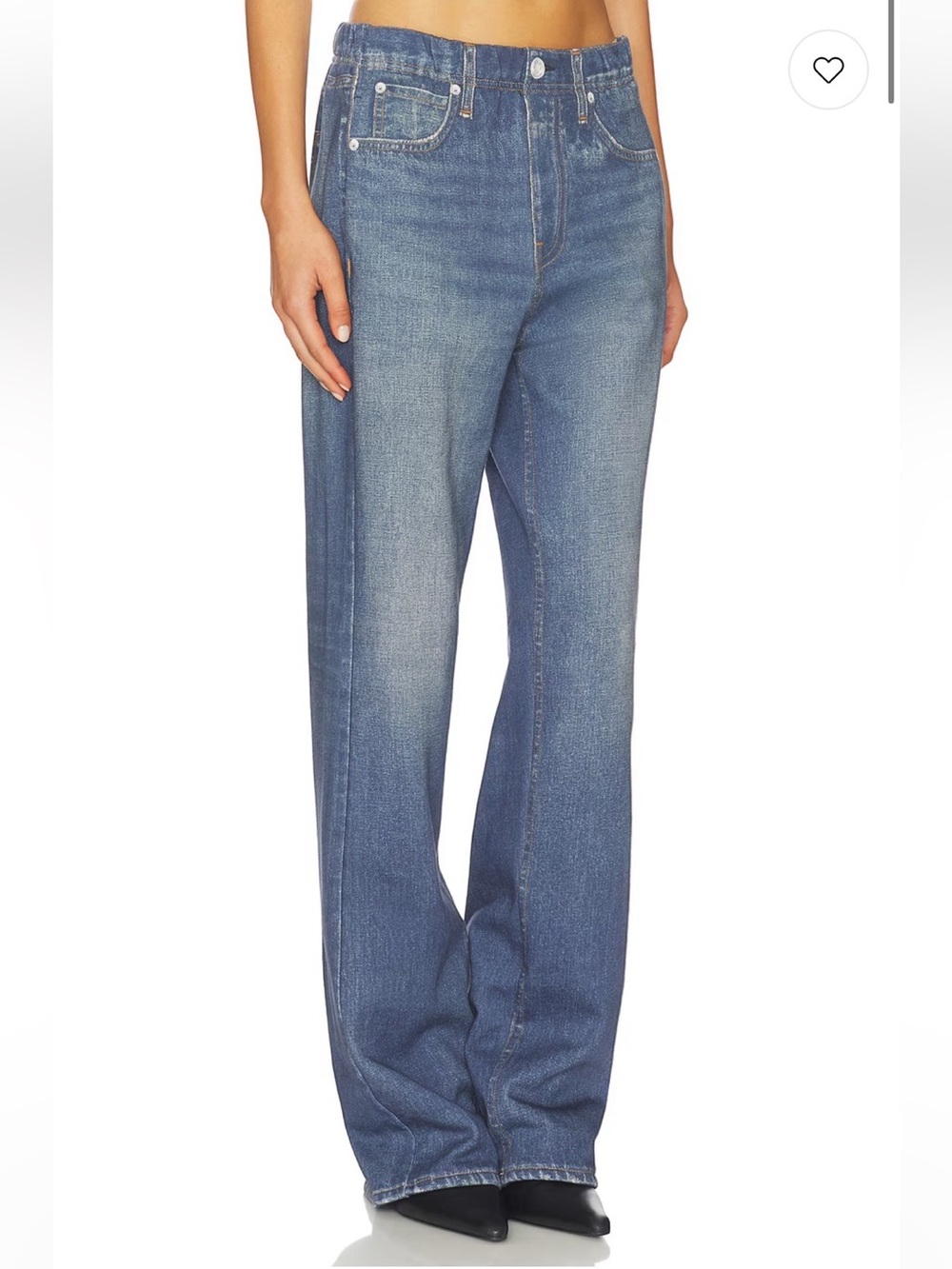 Rag & Bone Miramar Fleece Pull On Wide Leg Anderson Print Jean Sweats Pants XS. - Picture 3 of 10